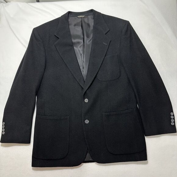 Jacobson's Men's 42 Regular 100% Pure Camelhair Suit Jacket Black Sport Coat USA - Picture 1 of 16